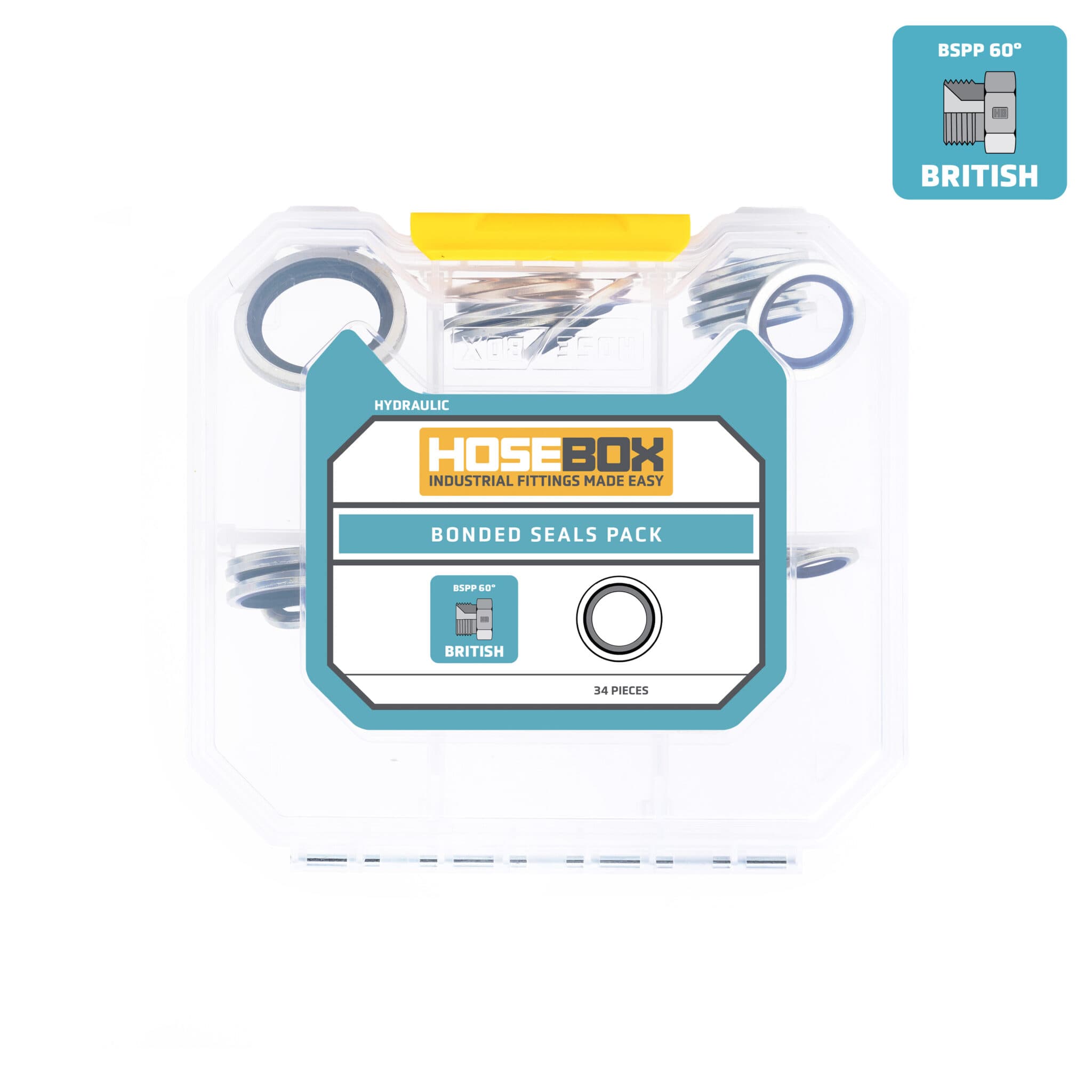 HoseBox BSPP Bonded Seals Pack | 34-Piece Hydraulic Kit