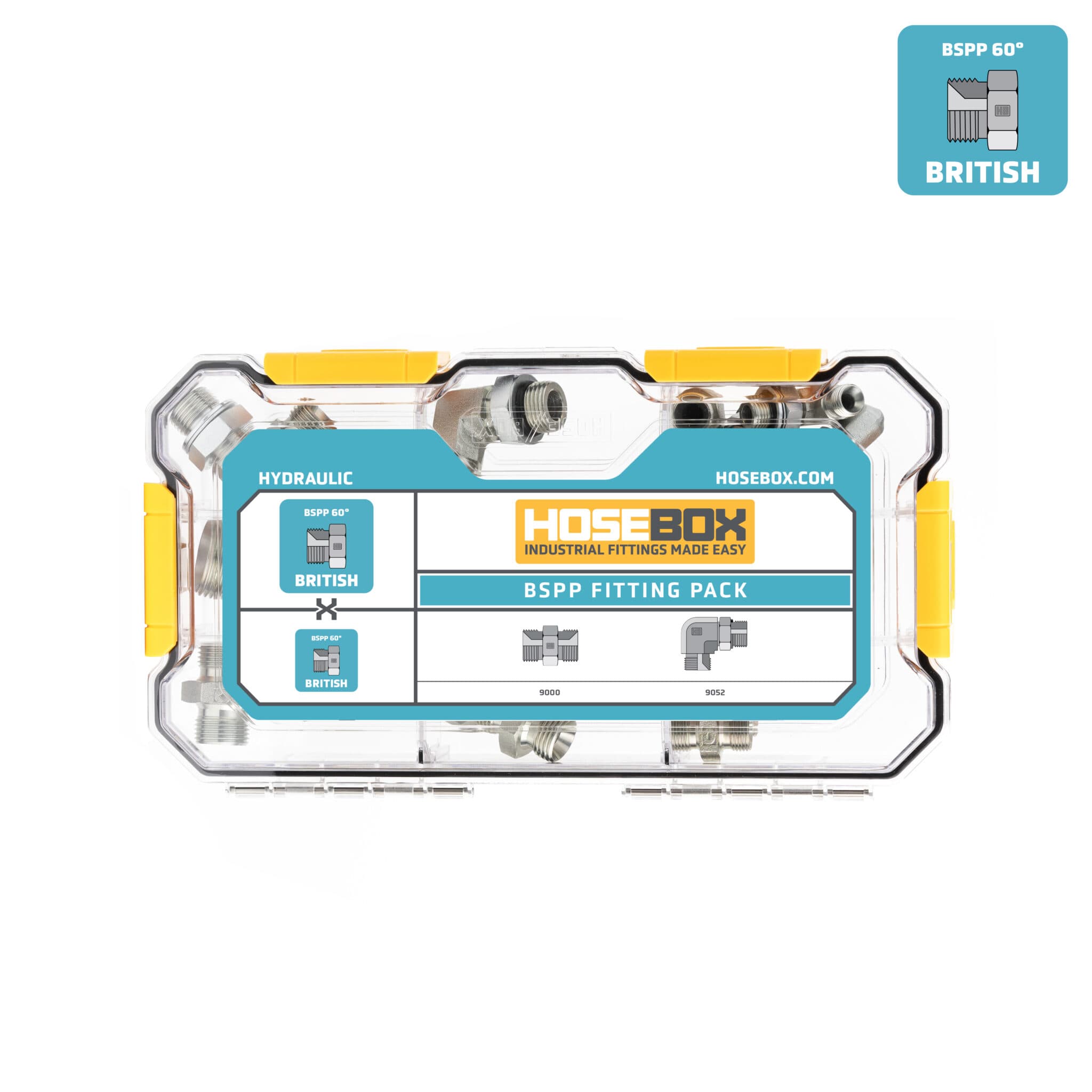 HoseBox Easy Pack Everyday BSPP to BSPP Adapters | 18-Piece Kit