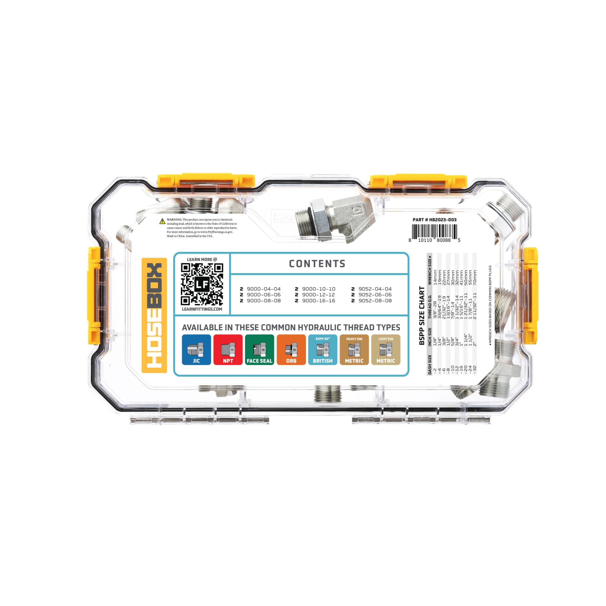 HoseBox Easy Pack Everyday BSPP to BSPP Adapters | 18-Piece Kit image 3