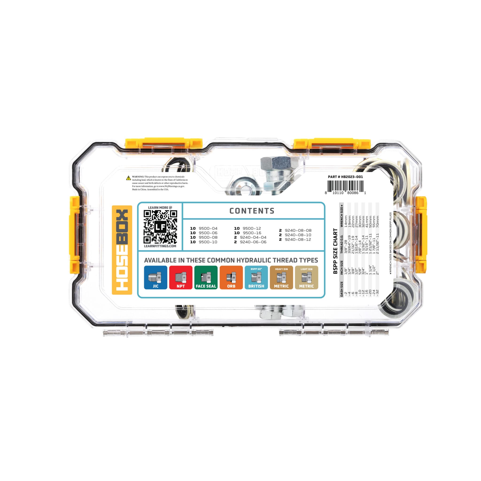 HoseBox Easy Pack BSPP to Female JIC Adapters + Seals | 70-Piece Kit image 4