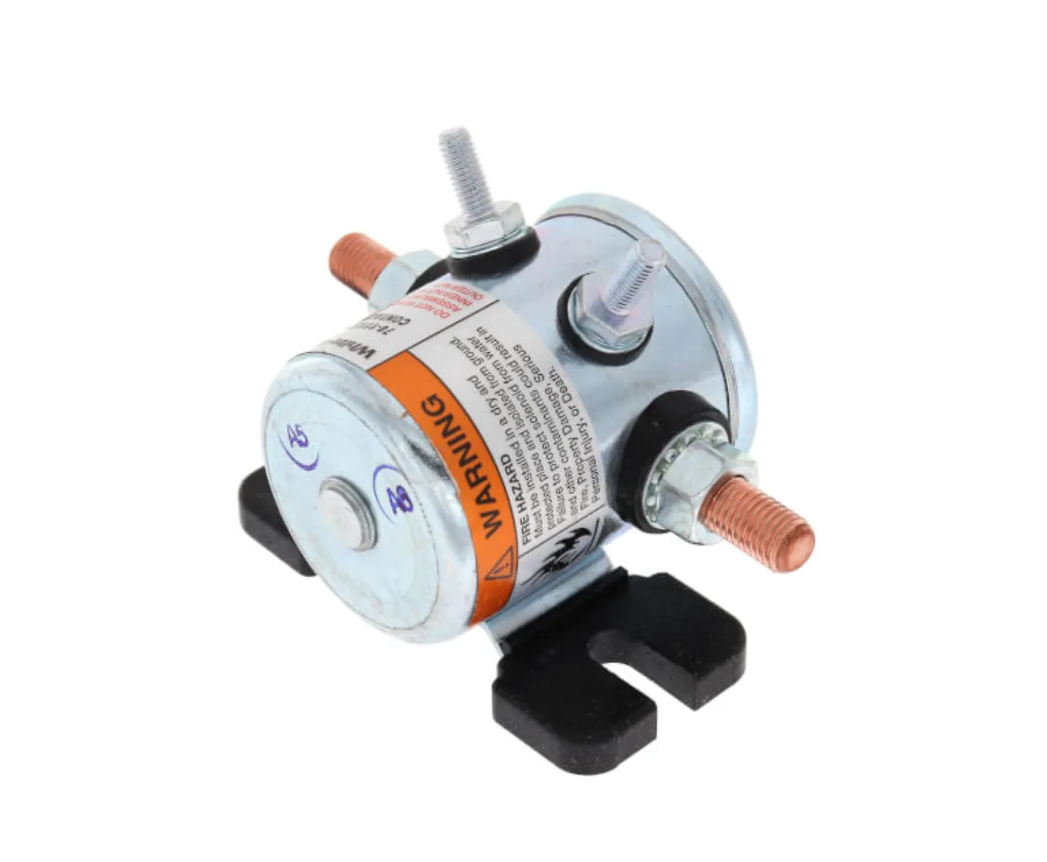 200182000 Auto Crane Main Power Solenoid Relay - 12V Continuous Duty - 80A - 4-Post Isolated Coil