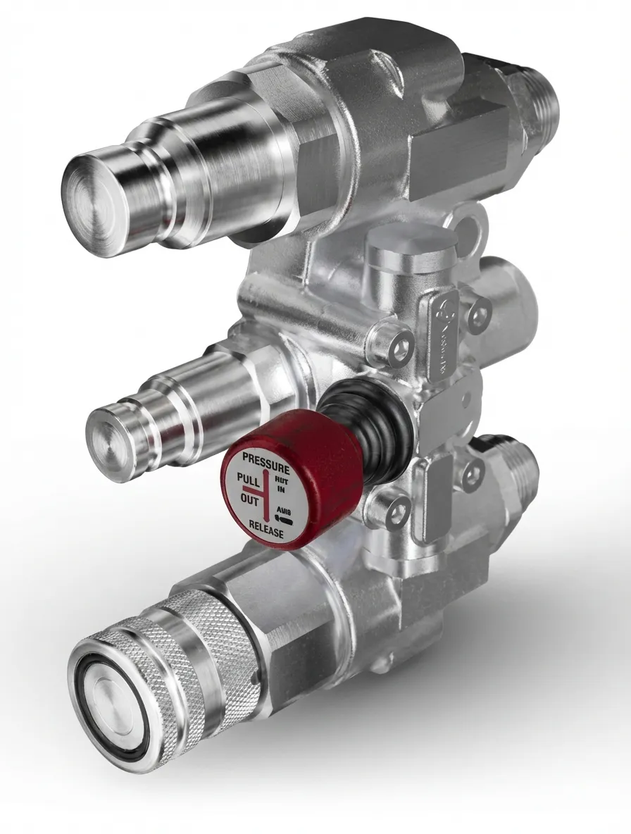 6679823 Bobcat Hydraulic Quick Coupler Manifold Block - Pressure Relief Upgrade - Connect Under Pressure - Replaces 7246783