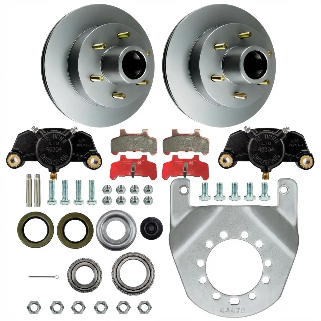 Broce / Superior Broom Complete Front Brake Kit - 12" Dacromet Rotors, Calipers, Bearings & Seals - Replaces 203544 & 203554